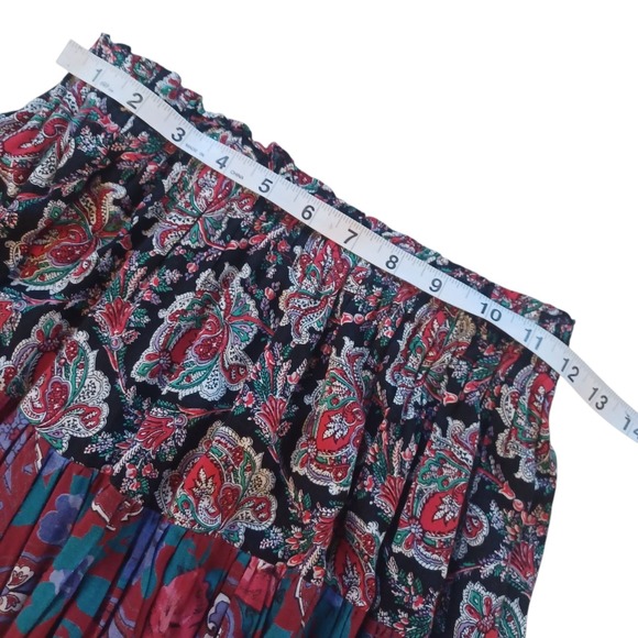 Vintage Handmade Boho Broomstick Calico Maxi Peasant Skirt Floral Paisley - Picture 10 of 10